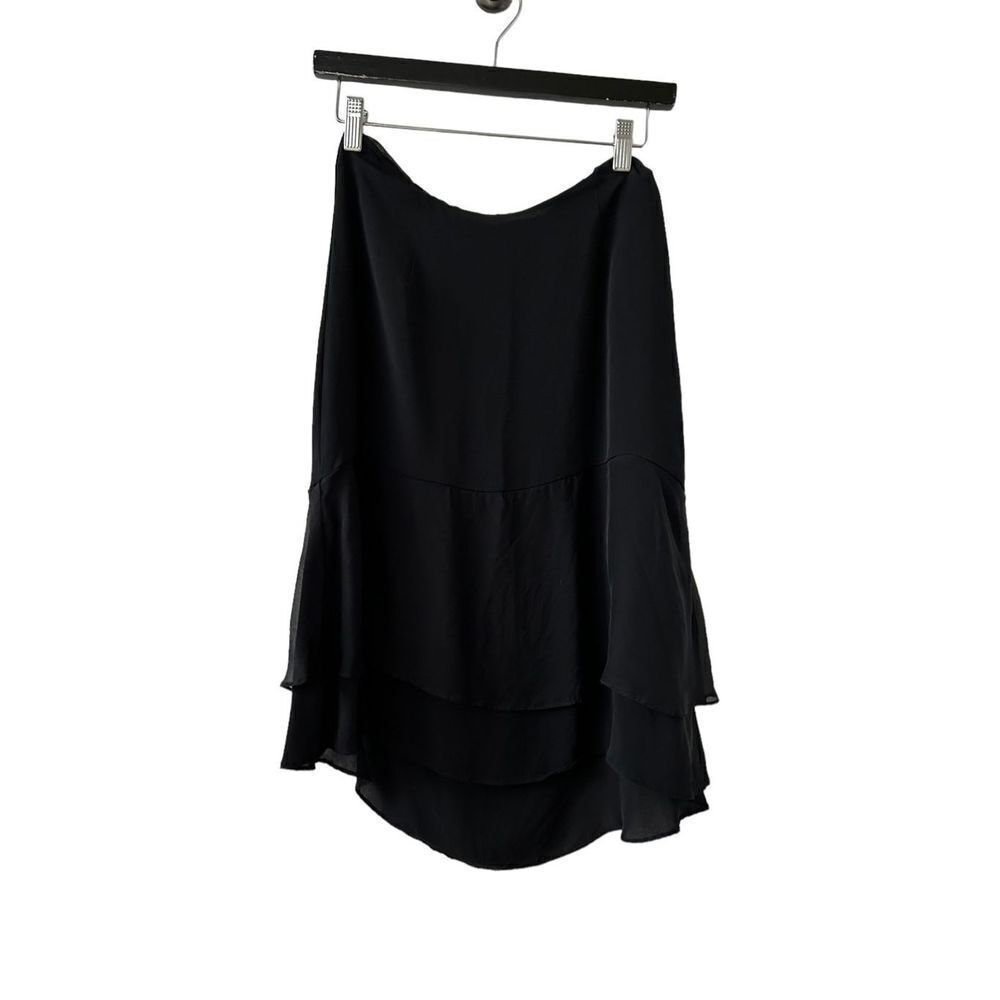 Diane Von Furstenberg‎ Catherine Silk Ruffle Skirt Black Women’s Size 4